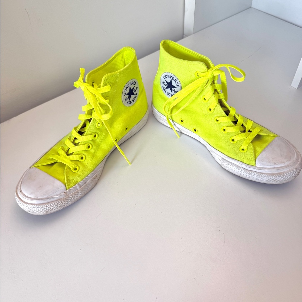 Converse Chuck Taylor 2 All Star Hi Top Neon Green Lunarlon Sneakers Size 8M/10W